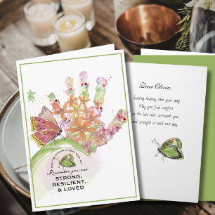 Aquarell-Blumen-Heilungshand-Mitgefühl, Gute Besse Feiertagskarte
