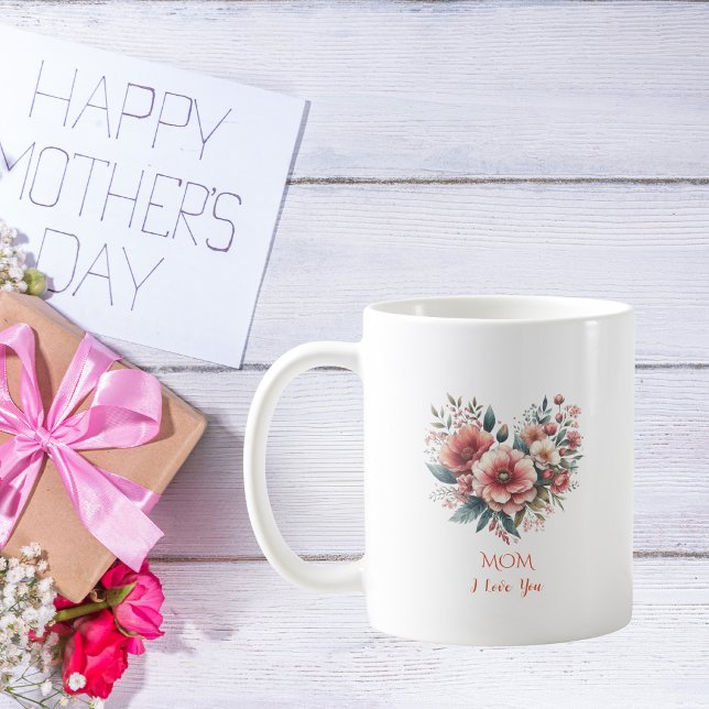 Aquarell-Blumen-Herz-Muttertags-Kaffeetasse Kaffeetasse (Von Creator hochgeladen)