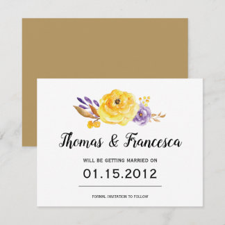 Aquarell-Blumen-Hochzeit-Save-the-Date-Karte Einladung