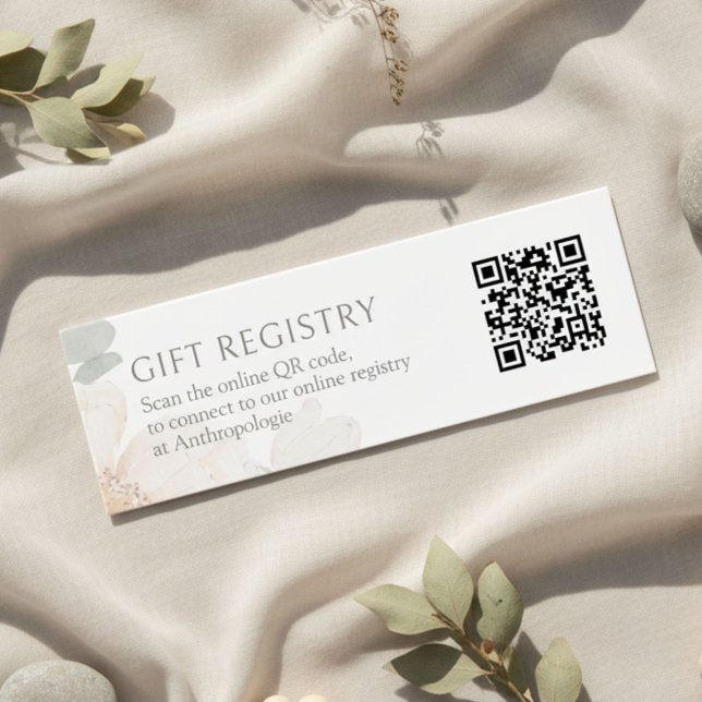 Aquarell-Blumen-Hochzeits-Geschenkliste QR-Beilage (Von Creator hochgeladen)
