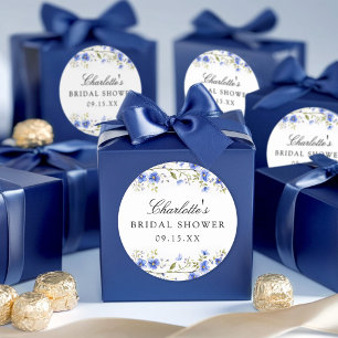 Aquarell-Blumen-Hochzeitsdusche-Quadrat-Aufkleber Runder Aufkleber