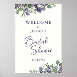 Aquarell-Blumen-Hochzeitsdusche-Willkommen Poster