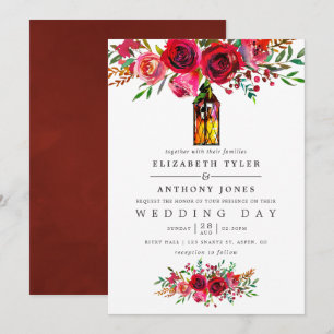 Aquarell-Blumen-Hochzeitseinladung Einladung