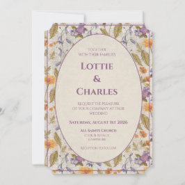 Aquarell-Blumen-Hochzeitseinladung Einladung