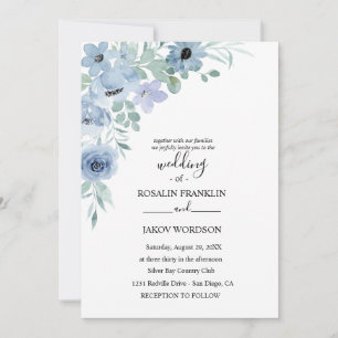 Aquarell-Blumen-Hochzeitseinladung  Einladung