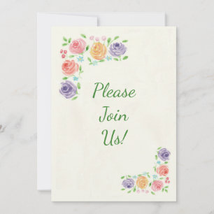 Aquarell-Blumen-Hochzeitseinladung Einladung