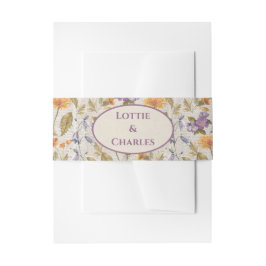 Aquarell-Blumen-Hochzeitseinladung Einladungsbanderole