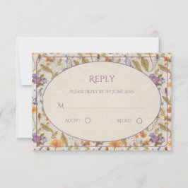 Aquarell-Blumen-Hochzeitseinladung RSVP Karte