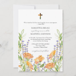 Aquarell-Blumen-Hochzeitseinladungen christlich Einladung