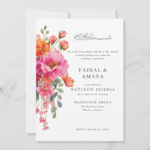 Aquarell-Blumen-islamische-Hochzeitseinladung Einladung