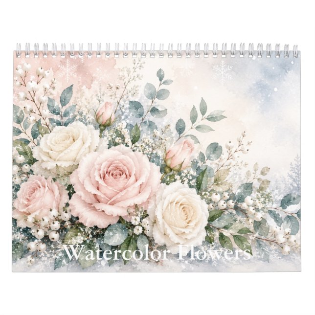 Aquarell-Blumen-Kalender  Kalender (Titelbild)