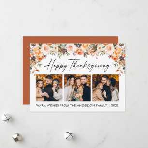 Aquarell-Blumen-Kalligrafie-Thanksgiving-3-Foto Feiertagskarte