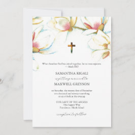 Aquarell-Blumen-katholische-Hochzeitseinladungen Einladung