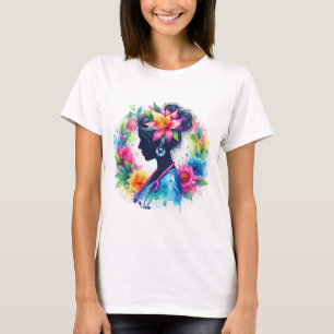 Aquarell Blumen Krankenschwester Silhouette - Küns T-Shirt