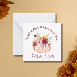 Aquarell-Blumen-Kürbis Herbst Thanksgiving Mitteilungskarte