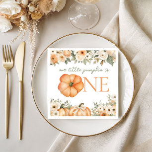 Aquarell-Blumen-Kürbis-Napkins Serviette