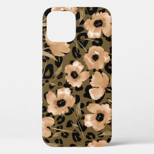 Aquarell-Blumen-Leopard: Endloses Muster Case-Mate iPhone Hülle