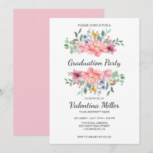 Aquarell Blumen Mädchenhaft Einladung