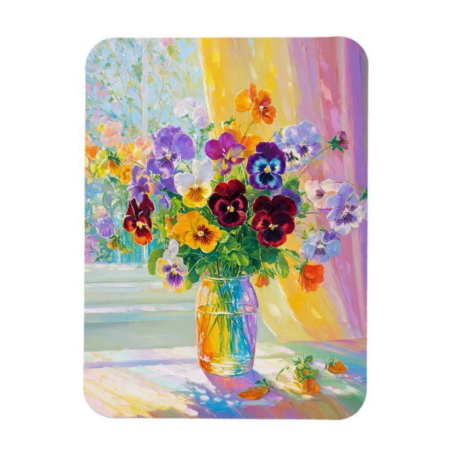 Aquarell-Blumen  Magnet (Vertikal)
