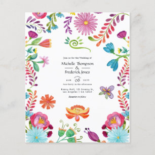 Aquarell-Blumen-Mexikanische-Fiesta-Hochzeitseinla Flyer
