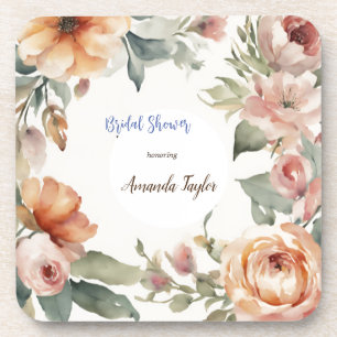 Aquarell-Blumen-Minimal-Braut-Party Getränkeuntersetzer