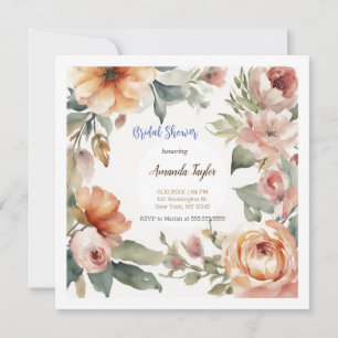 Aquarell-Blumen-Minimal-Brautparty-Karte