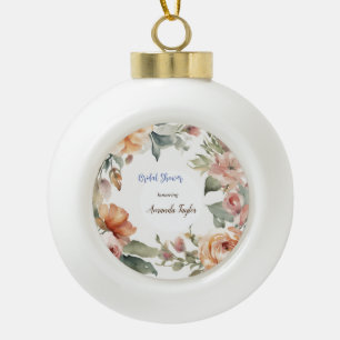 Aquarell Blumen Minimal Bridal Shower Keramik Kugel-Ornament