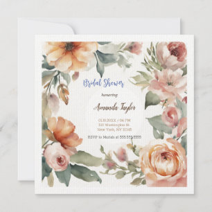 Aquarell Blumen Minimale Bridal Shower Karte