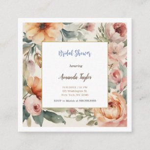 Aquarell Blumen Minimale Bridal Shower Karte