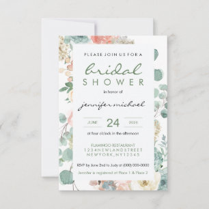 Aquarell-Blumen-Minimalist-Junggesellinnen-Abschie Einladung