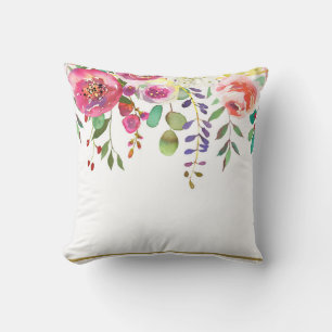 Aquarell Blumen Modern Farbige Kräftige Kissen