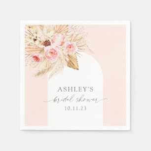 Aquarell-Blumen Moderne Arch Pampas Brautparty Serviette