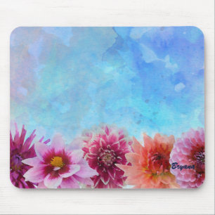 Aquarell-Blumen Moderne Florale Eleganz Mousepad