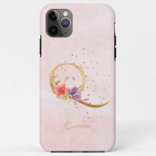 Aquarell-Blumen-Monogramm-Name-Initial Q Buchstabe Case-Mate iPhone Hülle