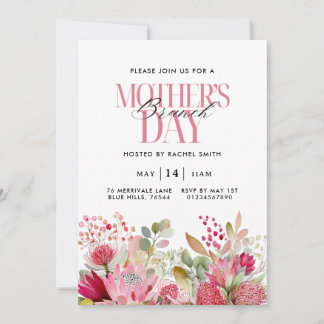 Aquarell Blumen Muttertags-Brunch-Einladung Einladung