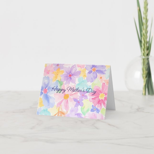 Aquarell-Blumen-Muttertagskarte Dankeskarte (Vorderseite)