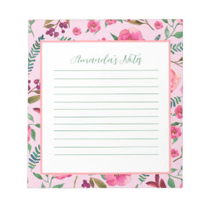 Aquarell Blumen Notizblock