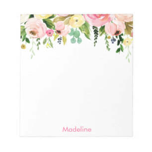 Aquarell-Blumen-Notizblock Notizblock