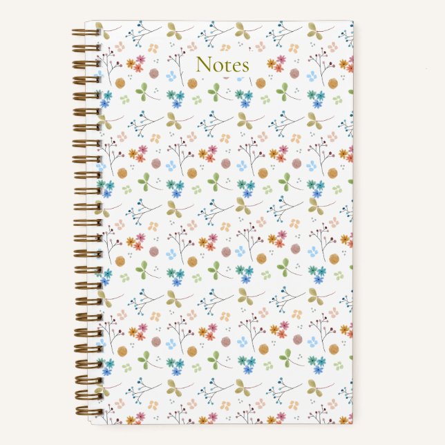 Aquarell-Blumen-Notizbuch - Gelb Notizbuch (Vorderseite)