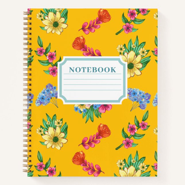 Aquarell-Blumen-Notizbuch Notizbuch (Vorderseite)