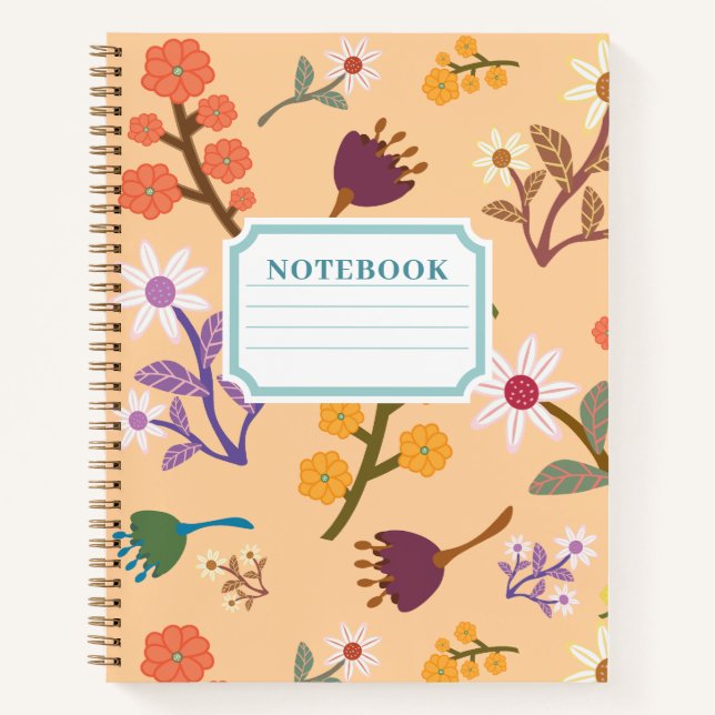 Aquarell-Blumen-Notizbuch Notizbuch (Vorderseite)