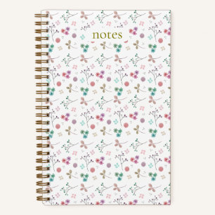Aquarell-Blumen-Notizbuch - Rosa Notizbuch