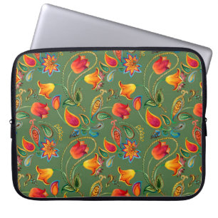 Aquarell-Blumen-Paisleymuster Laptopschutzhülle