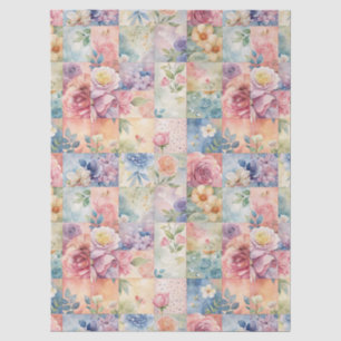 Aquarell-Blumen-Patchwork-Decoupage-Papier im Früh Seidenpapier
