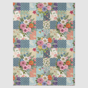 Aquarell-Blumen-Patchwork-Decoupage-Papier im Früh Seidenpapier