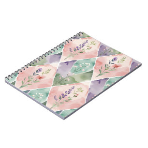 Aquarell-Blumen-Patchwork Notizblock