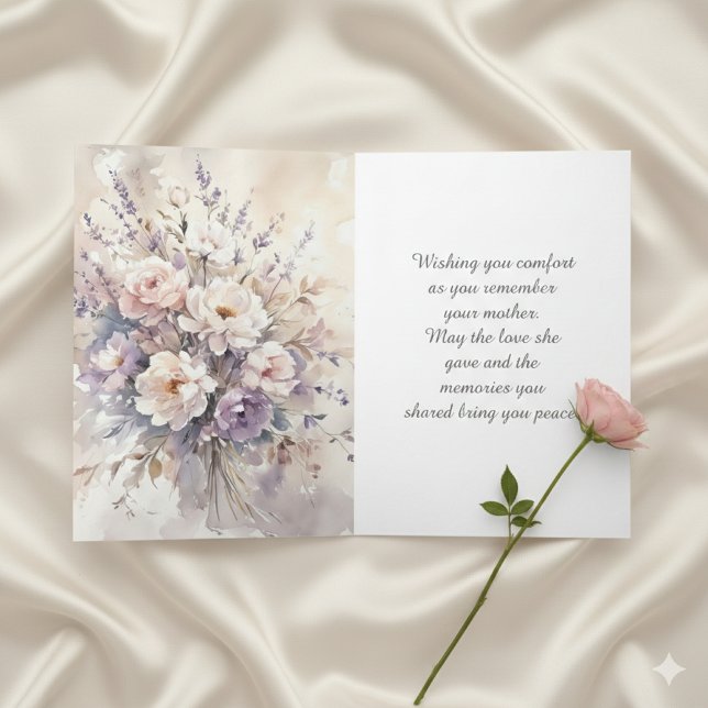 Aquarell Blumen Persönliche Mutter Beileidskarte Karte (Von Creator hochgeladen)