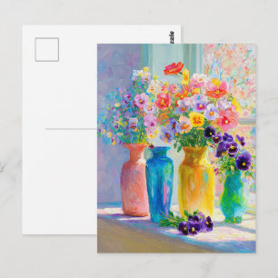 Aquarell-Blumen Postkarte