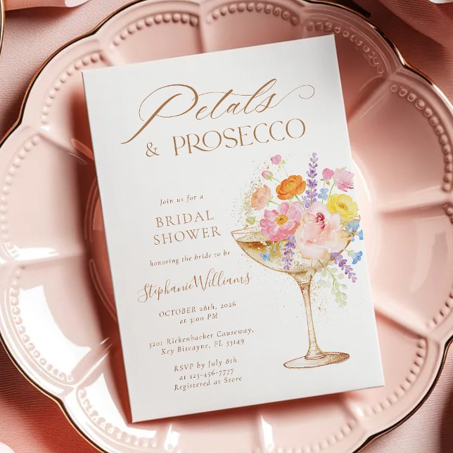 Aquarell-Blumen-Prosecco-Brautparty Einladung (Von Creator hochgeladen)
