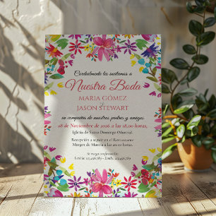 Aquarell-Blumen-Romanische Blumen Spanische Hochze Einladung
